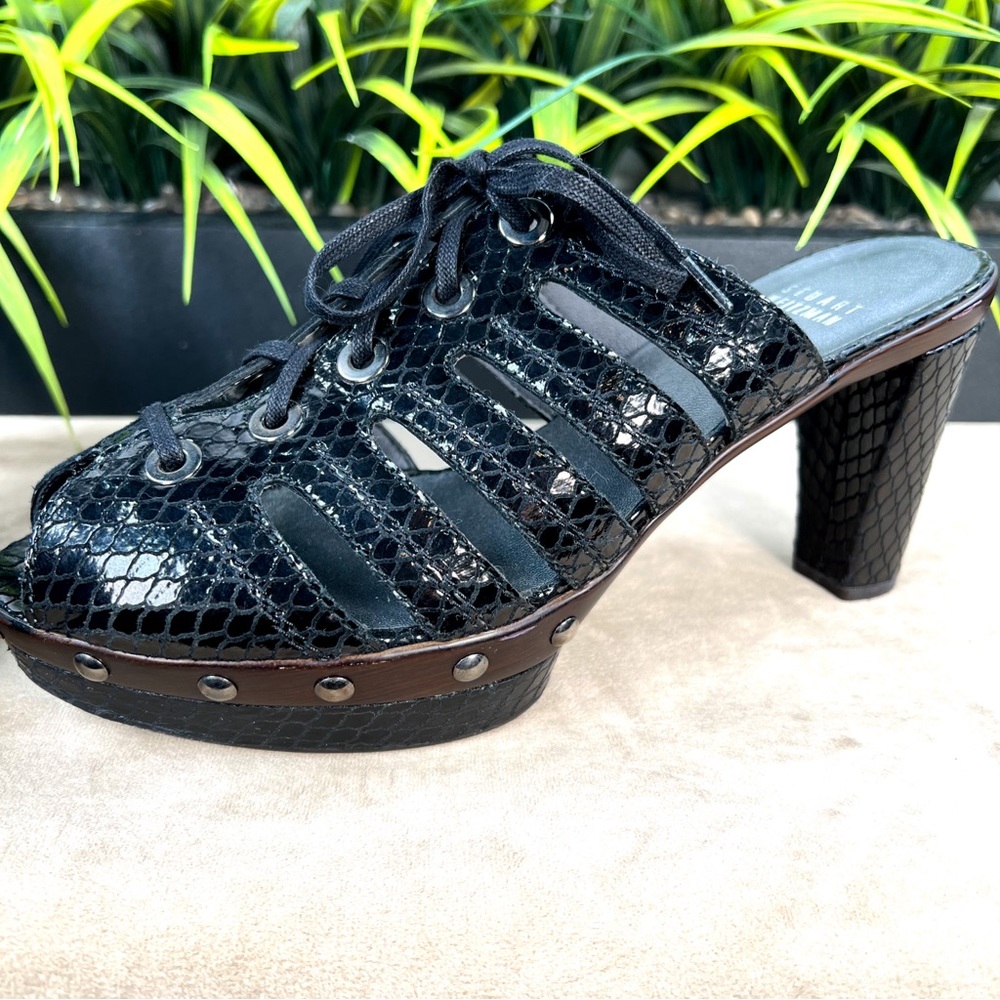 New W/O Box: Stuart Weiztman Black Platform Sanda… - image 4